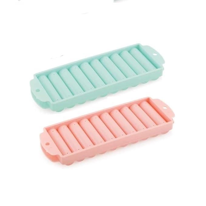 10 Cylinder Ice Cube Tray with Lid (Pack of 2)