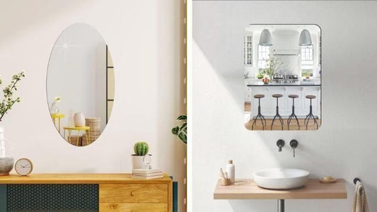 Majestic Shape Collection Combo of Oval Shape & Square Shape Mirror [Pack of 2]